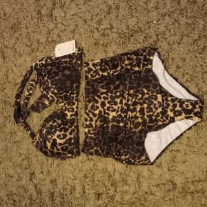 Cocoship Leopard Print, Highwaisted Bikini